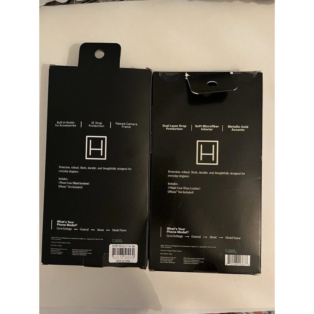 Lot of 2 Hello Lux iPhone 16 15 14 13 Case Green Croc Black Gemstone Strap Loops